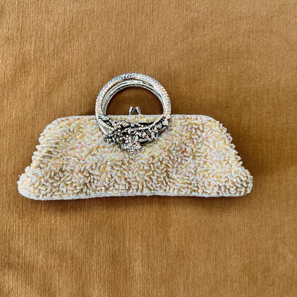 VINTAGE BEADS CLUCH/SHOULDER BAG